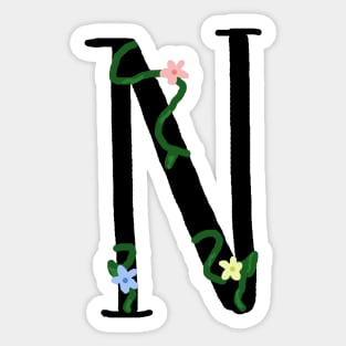 "N" initial Sticker